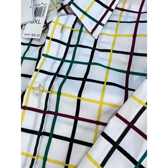 PJ Mark Checked Dress Short Sleeve Button Down 3XL Mens - Picture 4 of 12